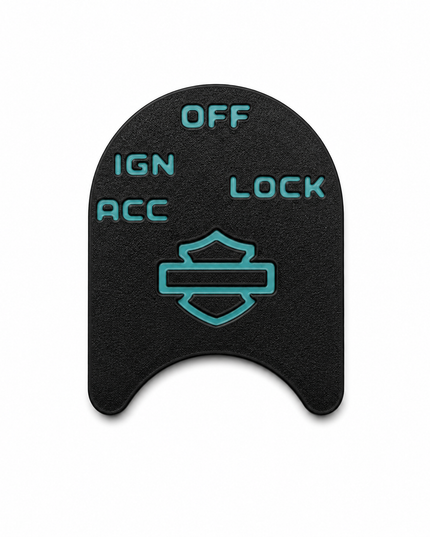 Ignition Switch Label - Black/Teal - 14-22 Street & Road Glide