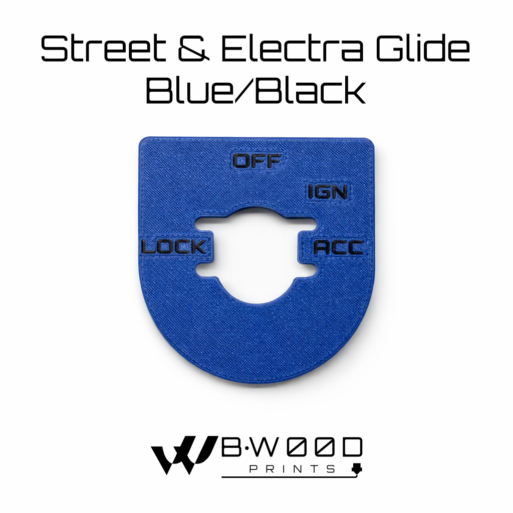 Blue/Black - Custom Harley Ignition Switch Plate