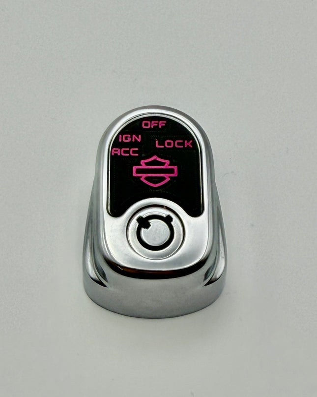 Ignition Switch Label - Black/Pop Pink - 14-22 Street & Road Glide