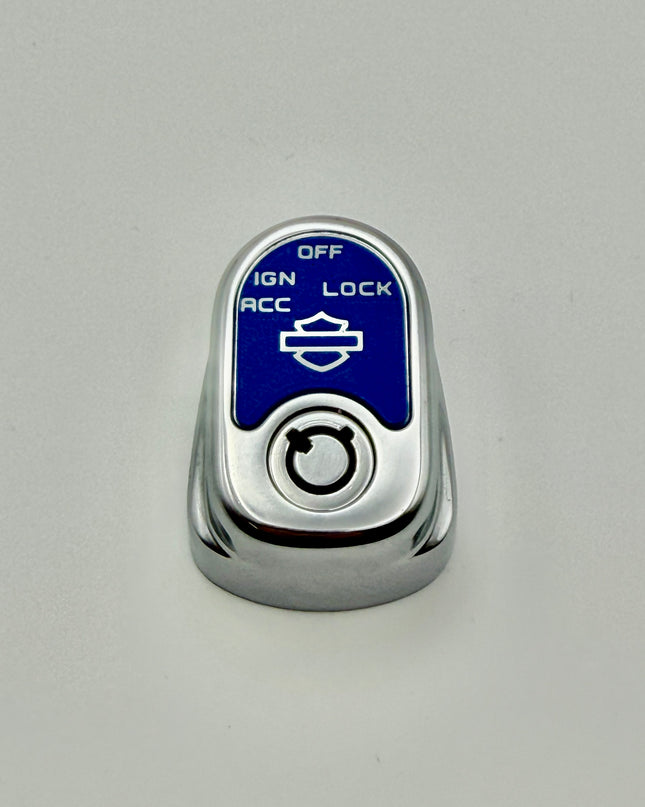 Ignition Switch Label - Blue/White - 14-22 Street & Road Glide