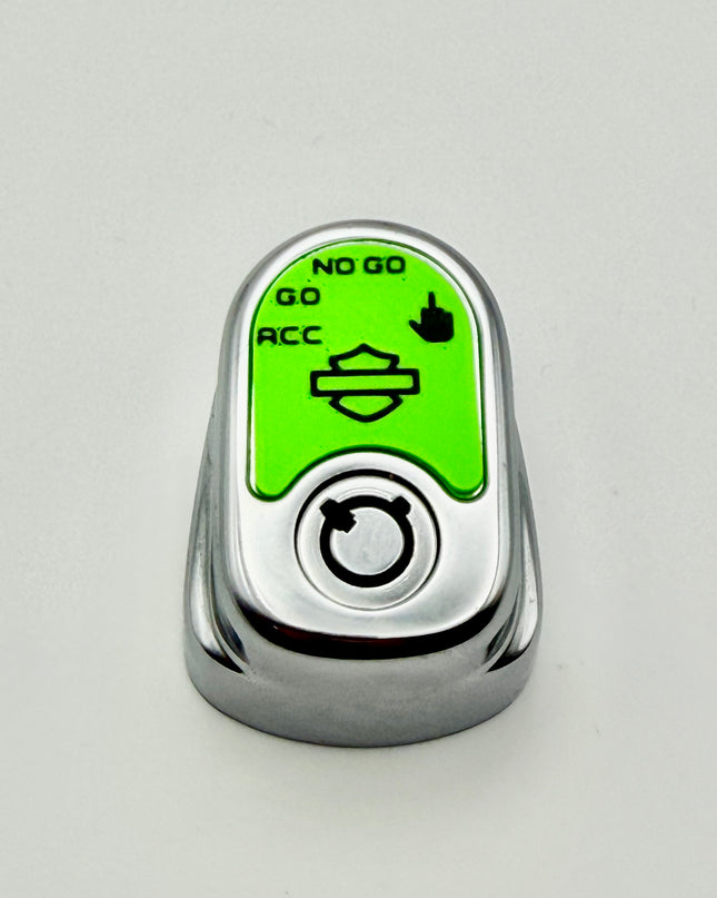 Ignition Switch Label - Pop Green/Black - Middle Finger - 14-22 Street & Road Glide