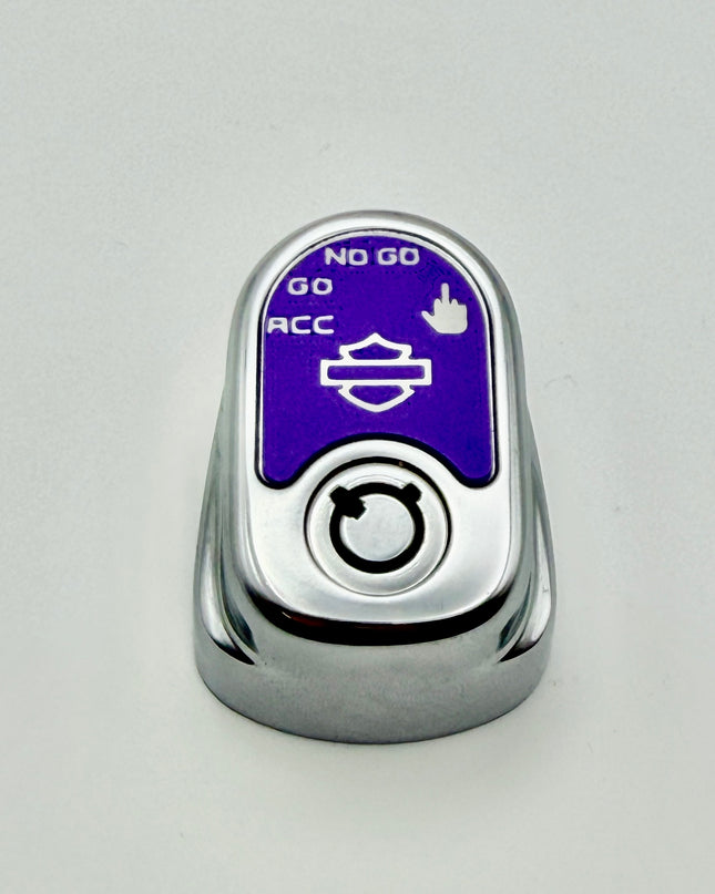 Ignition Switch Label - Purple/White - Middle Finger - 14-22 Street & Road Glide