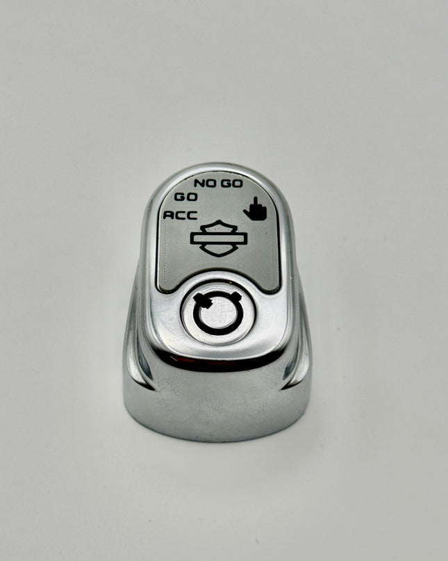 Ignition Switch Label - Gray/Black - Middle Finger - 14-22 Street & Road Glide