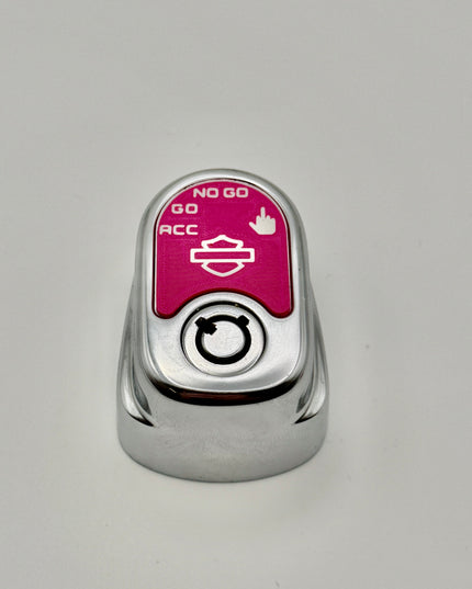 Ignition Switch Label - Pop Pink/White - Middle Finger - 14-22 Street & Road Glide