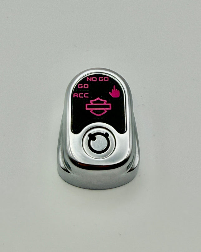 Ignition Switch Label - Black/Pop Pink - Middle Finger - 14-22 Street & Road Glide
