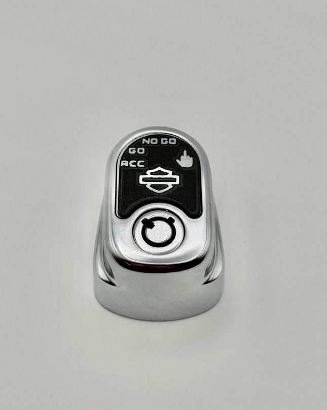 Ignition Switch Label - Black/White - Middle Finger - 14-22 Street & Road Glide