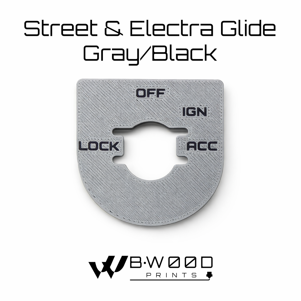 Custom Harley Ignition Switch Plate - Gray/Black