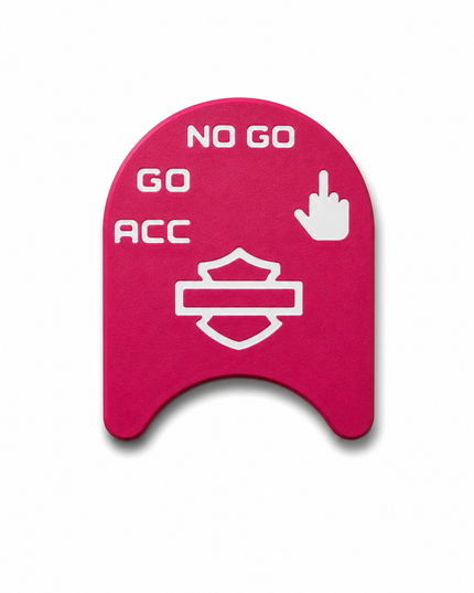 Ignition Switch Label - Pop Pink/White - Middle Finger - 14-22 Street & Road Glide