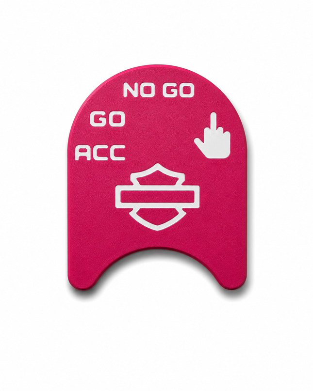Ignition Switch Label - Pop Pink/White - Middle Finger - 14-22 Street & Road Glide
