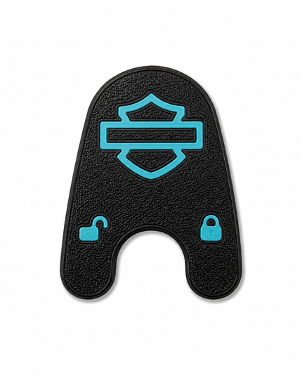 03-13 Touring Ign Knob Label - Black/Teal