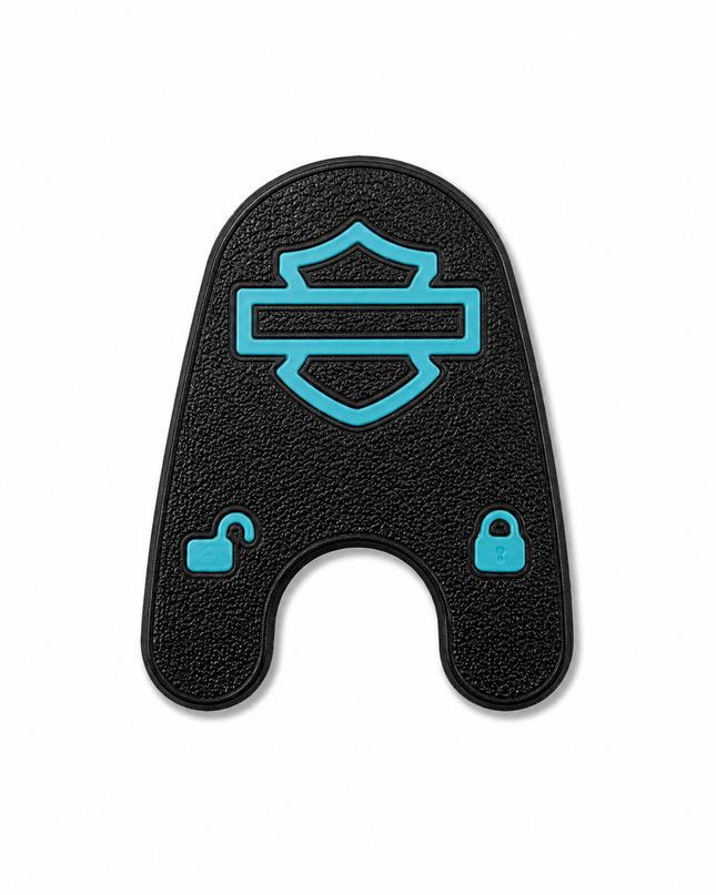 03-13 Touring Ign Knob Label - Black/Teal