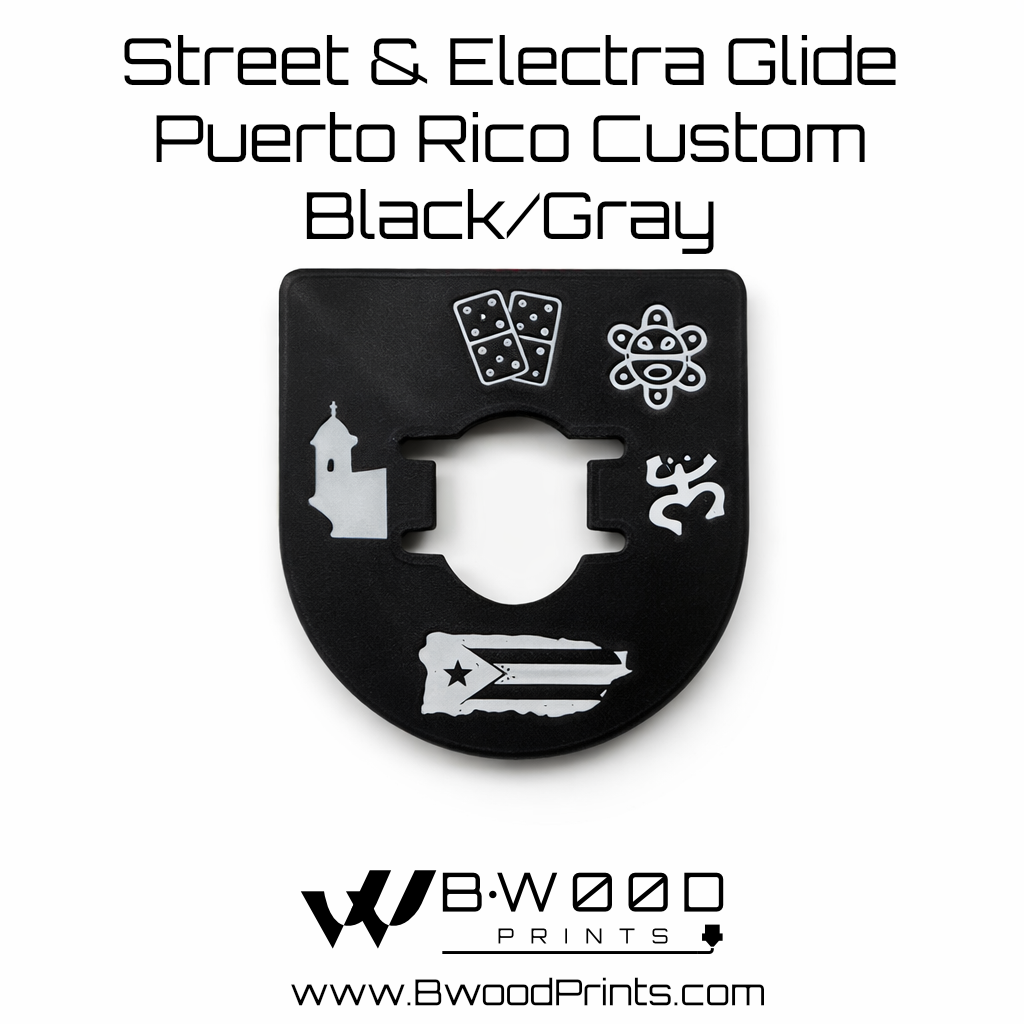 Puerto Rico Black/Gray - Custom Harley Ignition Switch Plate Copy