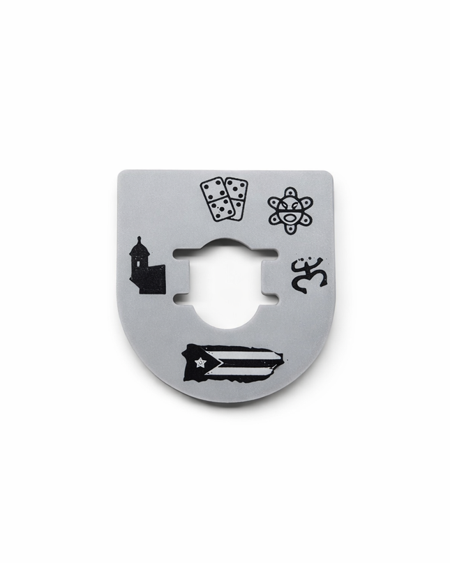 Puerto Rico Gray/Black - Custom Harley Ignition Switch Plate