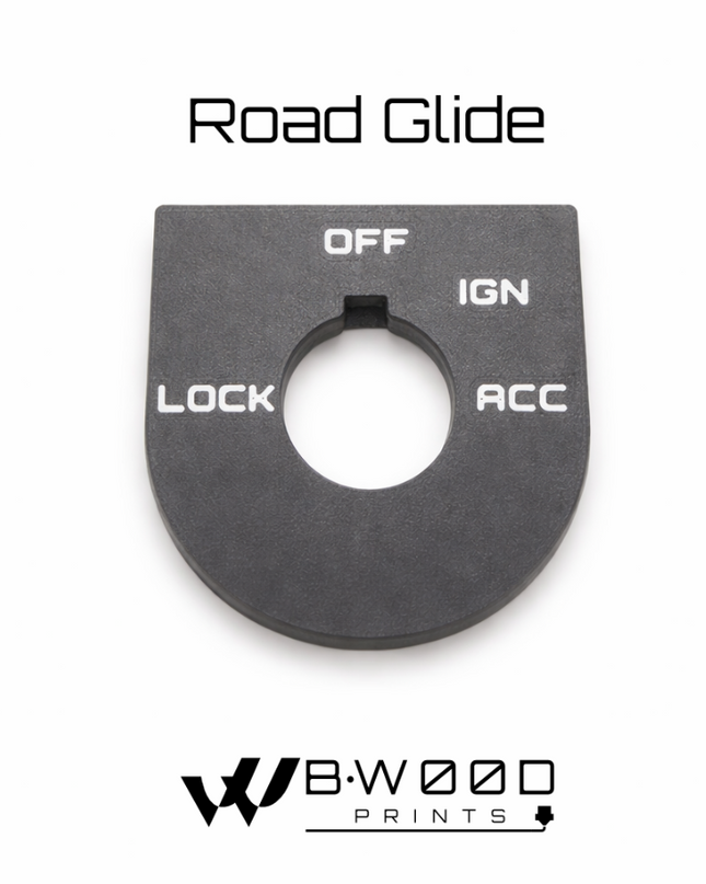 Road Glide Ign Plate - Dark Gray/White - OEM # 71662-03A