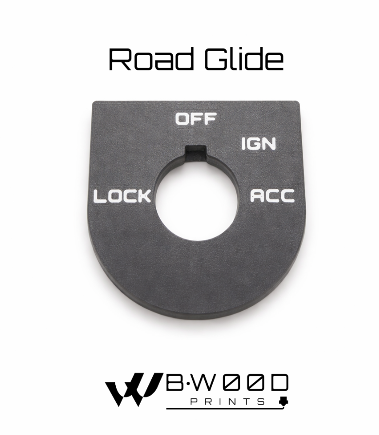 Road Glide Ign Plate - Dark Gray/White - OEM # 71662-03A