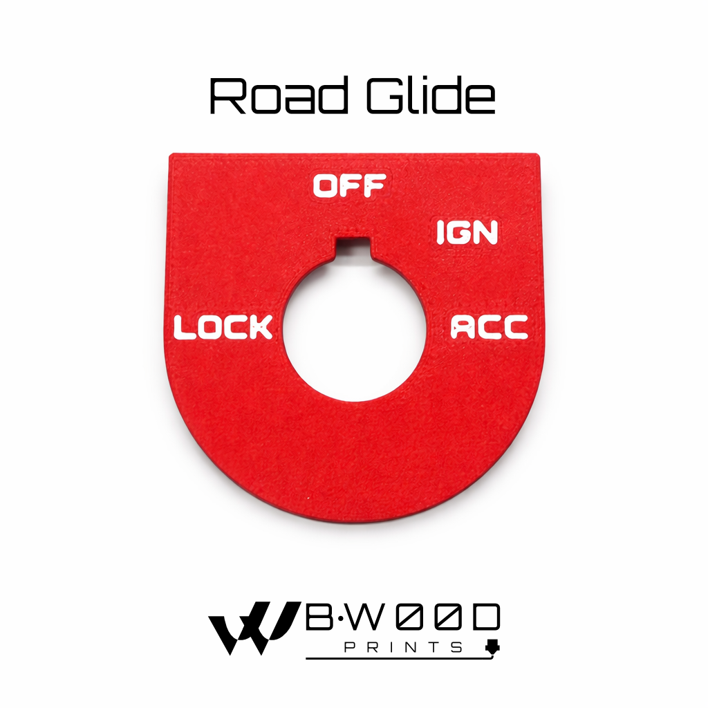 Road Glide Ign Plate - Red/White - OEM # 71662-03A