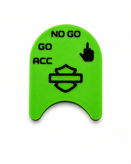 Ignition Switch Label - Pop Green/Black - Middle Finger - 14-22 Street & Road Glide