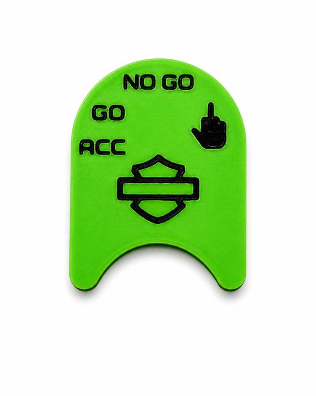 Ignition Switch Label - Pop Green/Black - Middle Finger - 14-22 Street & Road Glide