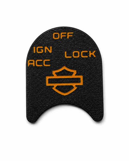 Ignition Switch Label - Black/Orange - 14-22 Street & Road Glide