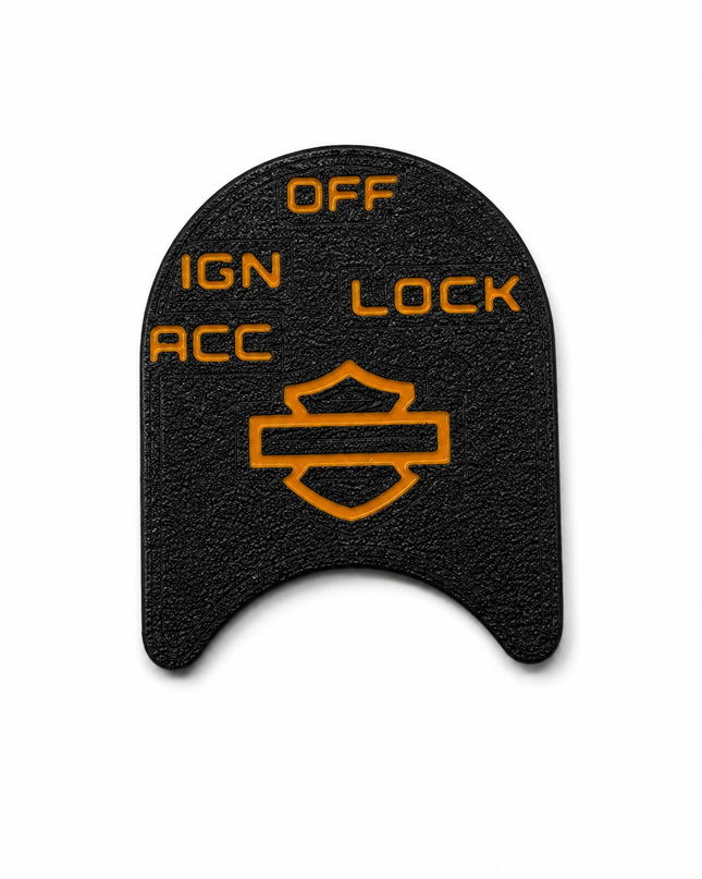 Ignition Switch Label - Black/Orange - 14-22 Street & Road Glide