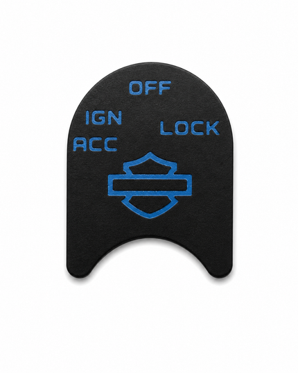 Ignition Switch Label - Black/Pop Blue - 14-22 Street & Road Glide