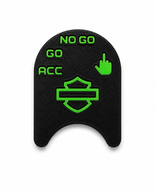 Ignition Switch Label - Black/Pop Green - Middle Finger - 14-22 Street & Road Glide