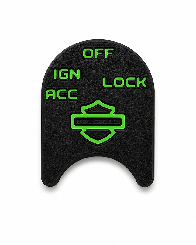 Ignition Switch Label - Black/Pop Green - 14-22 Street & Road Glide