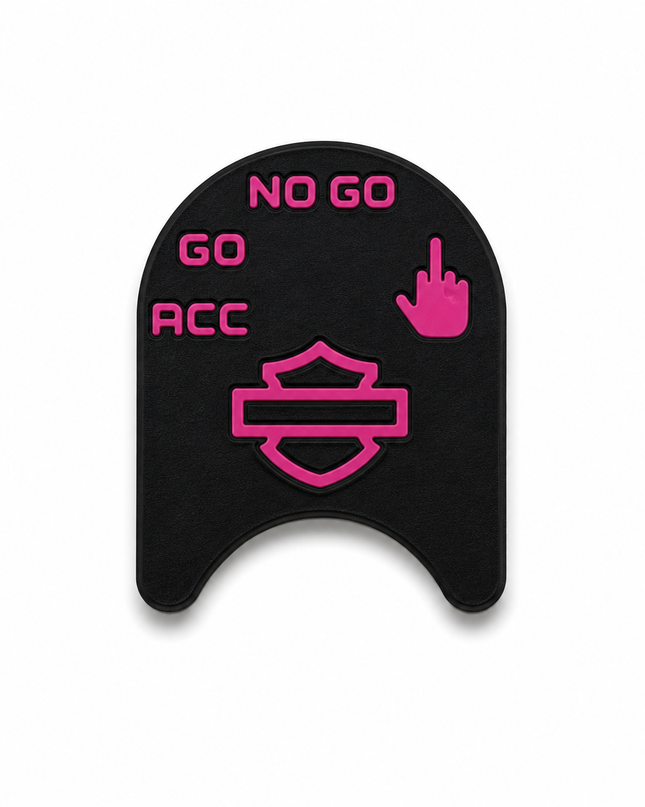 Ignition Switch Label - Black/Pop Pink - Middle Finger - 14-22 Street & Road Glide