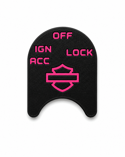 Ignition Switch Label - Black/Pop Pink - 14-22 Street & Road Glide