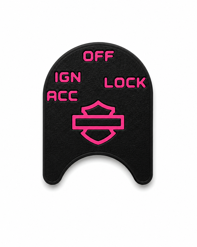 Ignition Switch Label - Black/Pop Pink - 14-22 Street & Road Glide