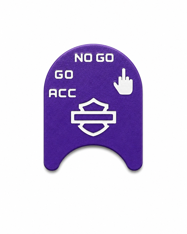 Ignition Switch Label - Purple/White - Middle Finger - 14-22 Street & Road Glide