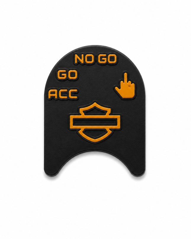 Ignition Switch Label - Black/Orange - Middle Finger - 14-22 Street & Road Glide