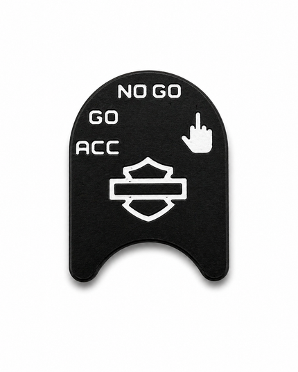 Ignition Switch Label - Black/White - Middle Finger - 14-22 Street & Road Glide