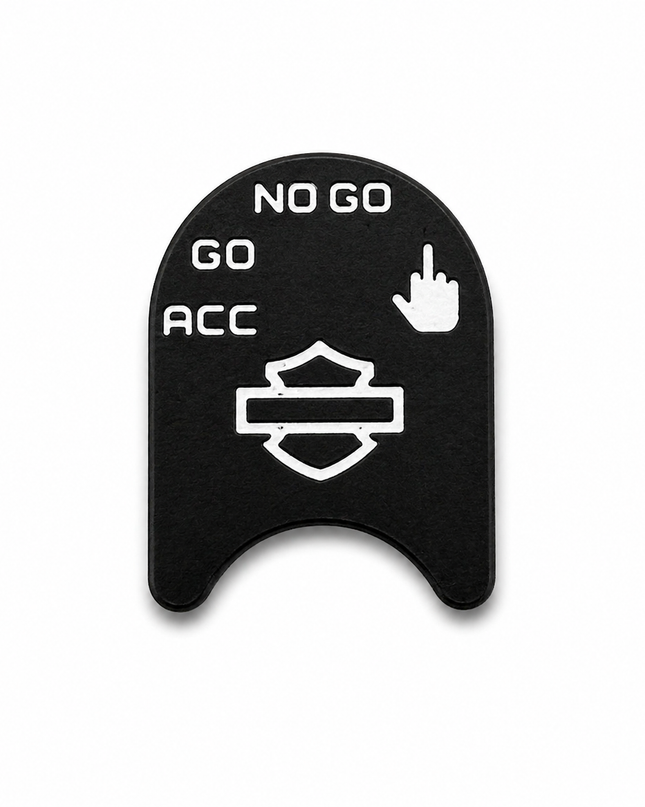 Ignition Switch Label - Black/White - Middle Finger - 14-22 Street & Road Glide
