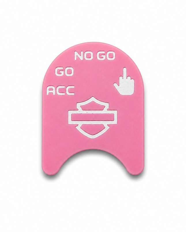 Ignition Switch Label - Pink/White - Middle Finger - 14-22 Street & Road Glide