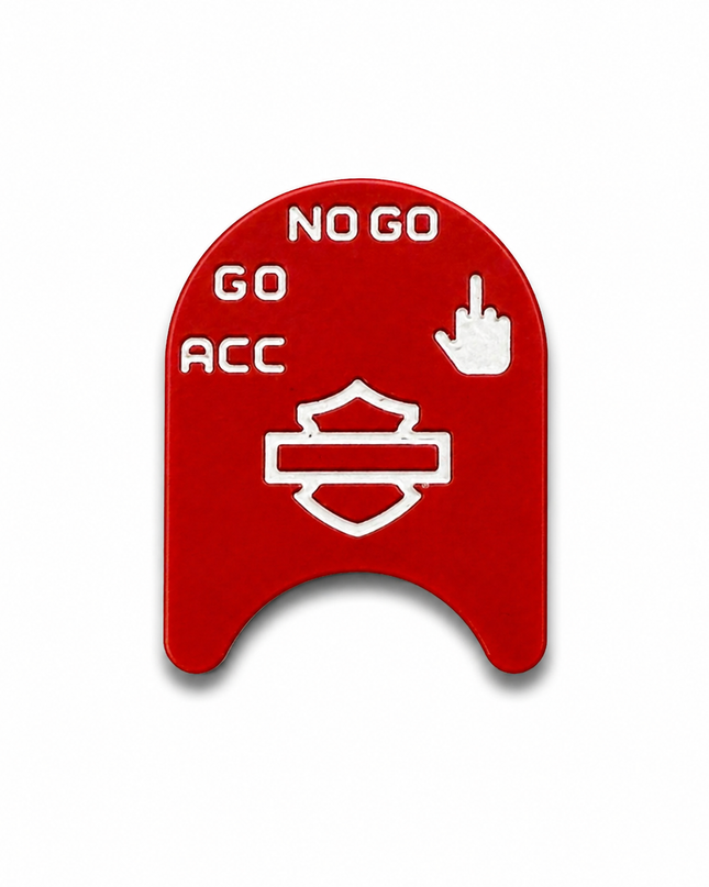 Ignition Switch Label - Red/White - Middle Finger - 14-22 Street & Road Glide