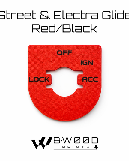 Street & Electra Glide - Ign plate -Red/Black