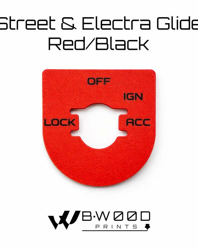 Street & Electra Glide - Ign plate -Red/Black