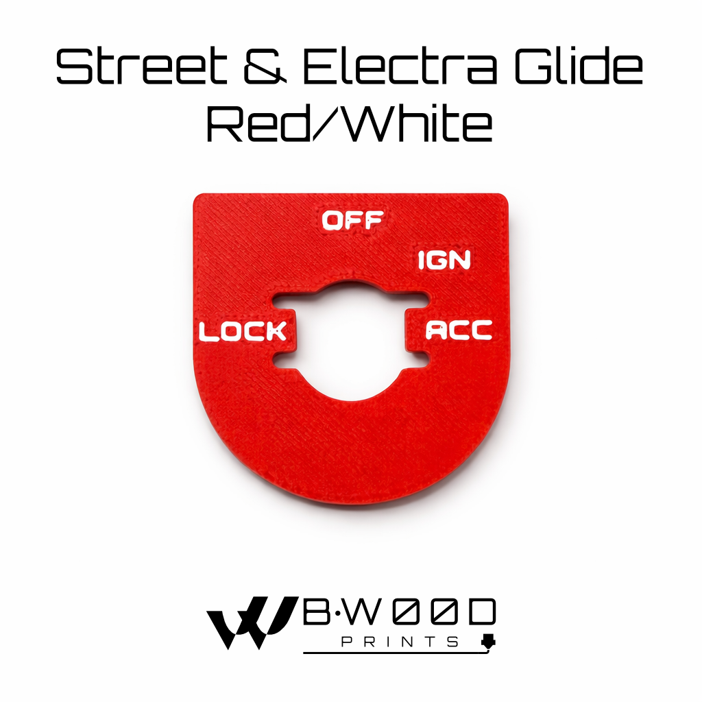 Red/White - Custom Harley Ignition Switch Plate