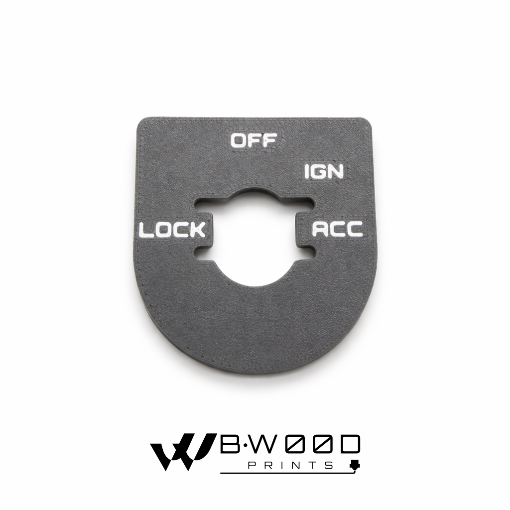 Dark Gray/White - Custom Harley Ignition Switch Plate