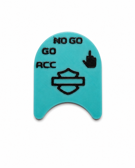 Ignition Switch Label - Teal/Black - Middle Finger - 14-22 Street & Road Glide