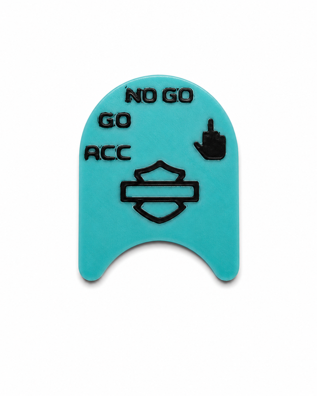 Ignition Switch Label - Teal/Black - Middle Finger - 14-22 Street & Road Glide