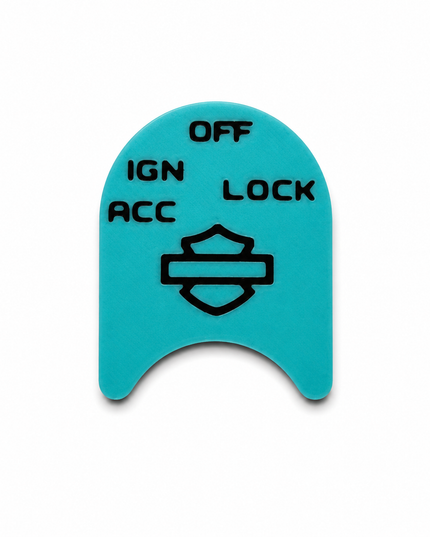 Ignition Switch Label - Teal/Black - 14-22 Street & Road Glide