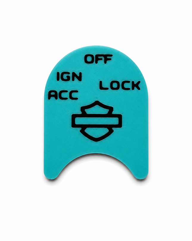 Ignition Switch Label - Teal/Black - 14-22 Street & Road Glide