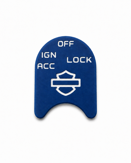 Ignition Switch Label - Blue/White - 14-22 Street & Road Glide