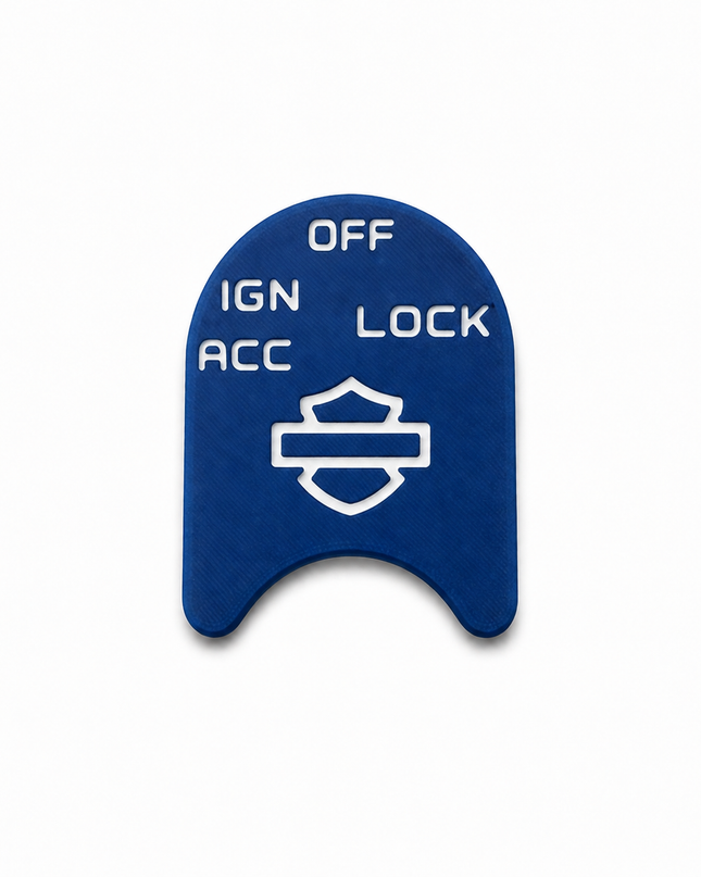 Ignition Switch Label - Blue/White - 14-22 Street & Road Glide