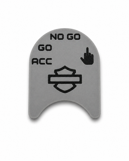 Ignition Switch Label - Gray/Black - Middle Finger - 14-22 Street & Road Glide