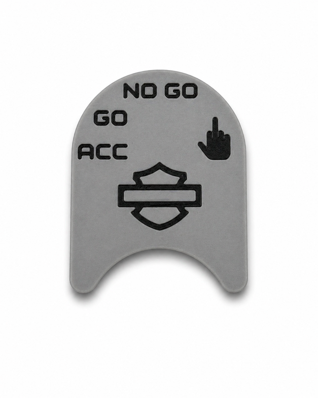 Ignition Switch Label - Gray/Black - Middle Finger - 14-22 Street & Road Glide